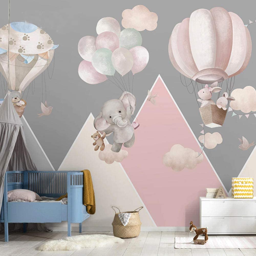 Foto mural infantil de animales y globos