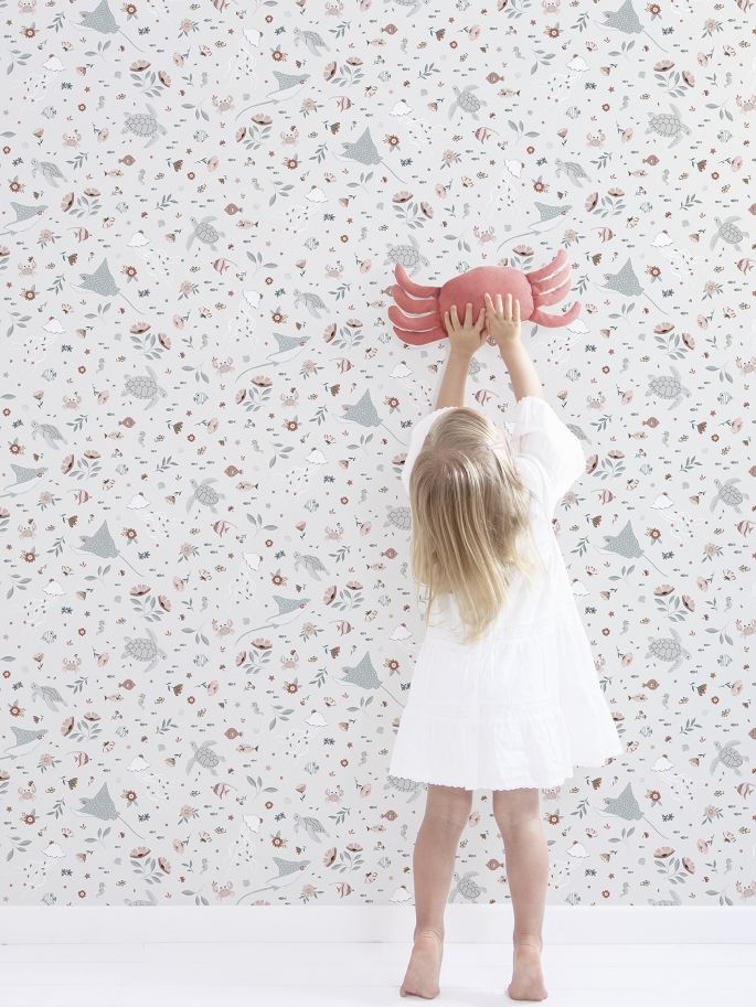 Papel pintado con motivos marinos